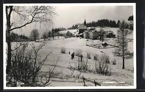 AK Josefsberg, Ortsansicht mit Kindern im Schnee