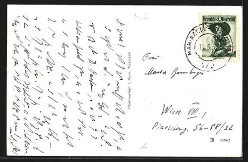 AK Josefsberg, Ortsansicht mit dem Ötscher im Schnee