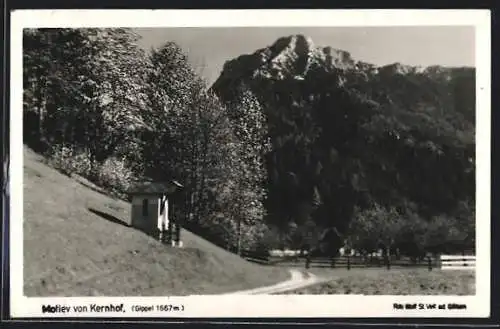 AK Kernhof, Feldweg mit Blick auf Gippel
