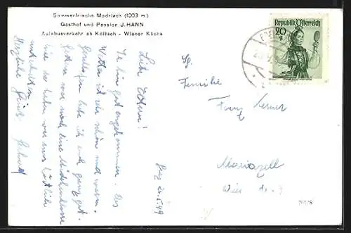 AK Edelschrott, Modriach, Teilansicht mit Feld, Zaun und Tanne