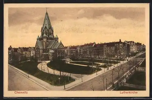 AK Chemnitz, Blick auf die Lutherkirche