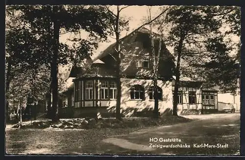 AK Karl-Marx-Stadt, HO-Gaststätte Zeisigwaldschänke
