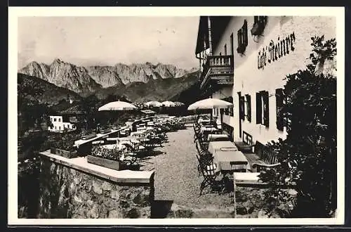 AK Reit im Winkl, Café Steiner, Terrasse mit Blick zum Wilden Kaiser