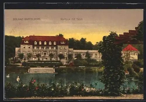 AK Mülheim / Ruhr, Solbad Raffelberg, Kurhaus mit Teich