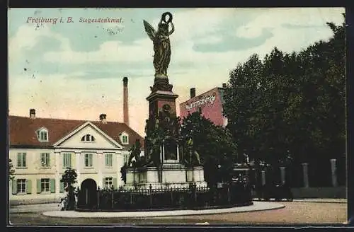 AK Freiburg i. B, Partie am Siegesdenkmal