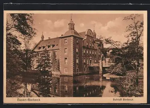 AK Essen-Borbeck, Schlossgraben und das Schloss