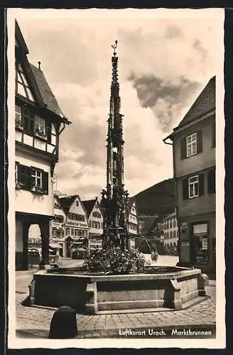 AK Urach / Erms, Am Marktbrunnen