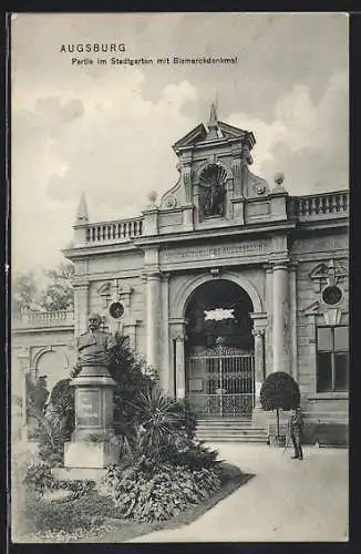 AK Augsburg, kunsthistorische Ausstellung und Bismarckdenkmal