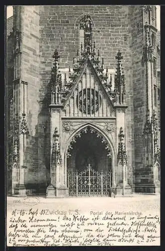 AK Zwickau i. S., Portal der Marienkirche