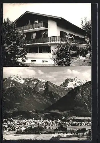 AK Oberstdorf /Allgäu, Gästehau Rupfer, Holzerstrasse 21, Ortsansicht