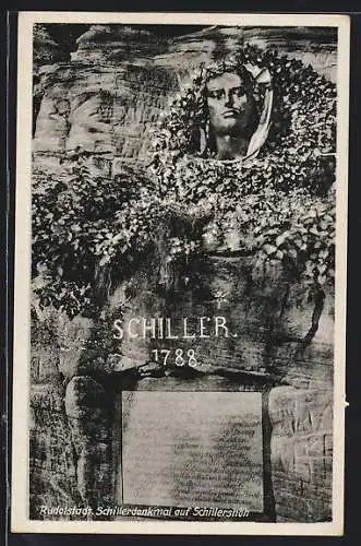 AK Rudolstadt, Schillerdenkmal auf Schillershöh