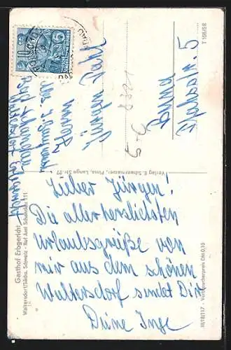 AK Waltersdorf /Sächs. Schweiz, Gasthof Erbgericht, Viadukt, Ortsansicht