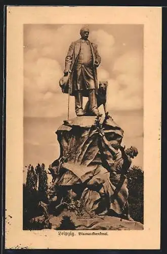 AK Leipzig, Ansicht vom Bismarckdenkmal