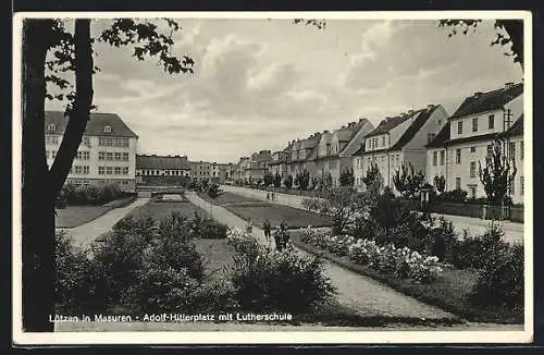 AK Lötzen, platz mit Lutherschule