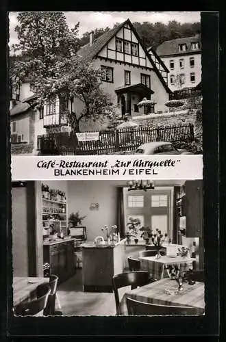 AK Blankenheim /Eifel, Cafe-Restaurant zur Ahrquelle, Innenansicht