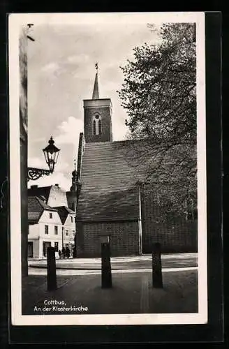 AK Cottbus, Strassenpartie an der Klosterkirche