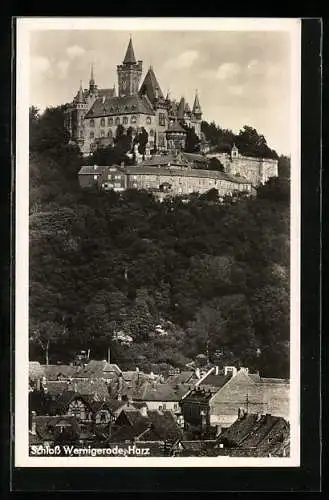 AK Wernigerode /Harz, Blick zum Schloss