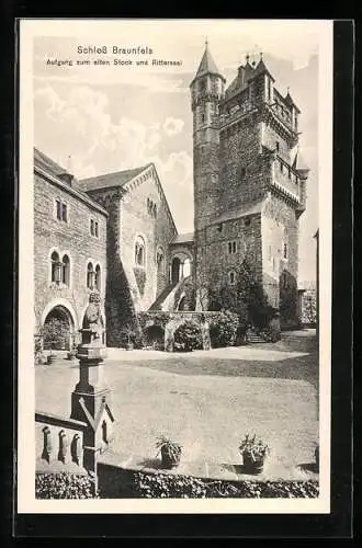 AK Braunfels, Schloss Braunfels, Aufgang zum alten Stock und Rittersaal