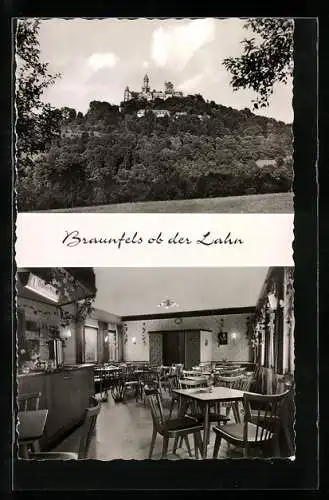 AK Braunfels /Lahn, Gasthaus Heimatland, Innenansicht