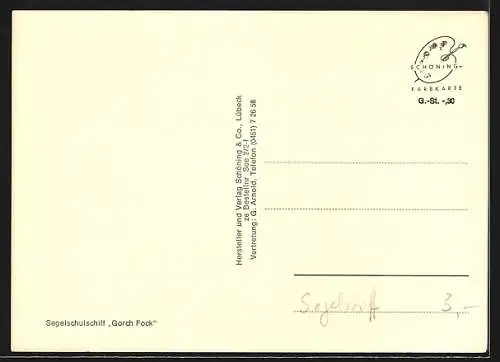 AK Segelschulschiff Gorch Fock mit gesetzten Segeln