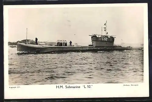 AK Britisches U-Boot L 52. vor der Küste