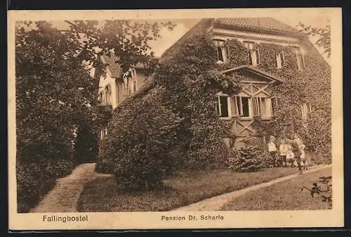 AK Fallingbostel, Pension Dr. Scharfe mit Garten