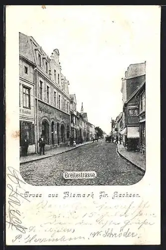 AK Bismark / Prov. Sachsen, Apotheke und Drogerie in der Breitestrasse