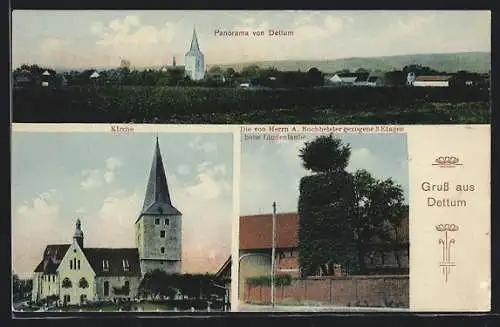 AK Dettum, Gesamtansicht, Kirche, die Lindenlaube