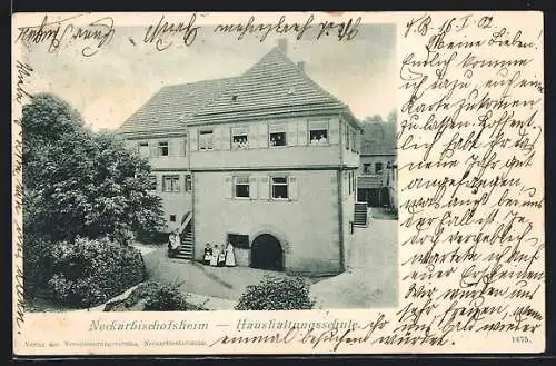 AK Neckarbischofsheim, Haushaltungsschule, Strassenpartie