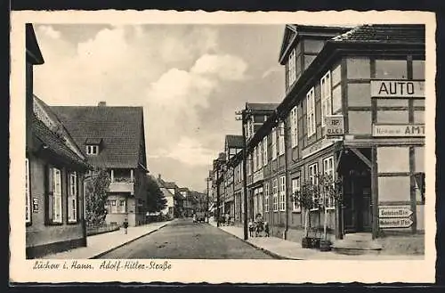 AK Lüchow i. Hann., Langestrasse mit Restaurant Amtshof und Kindern