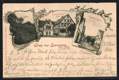 AK Lauenstein / Hameln, Hauptstrasse, Gasthaus Lauensteiner Hof, Burg