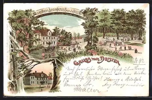 Lithographie Bennigsen, Gasthof zum Steinkrug