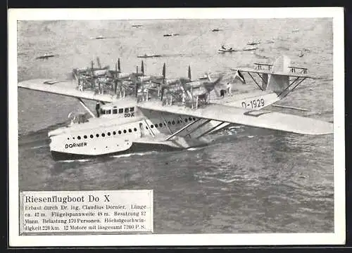 AK Riesenflugboot Do X auf dem Wasser