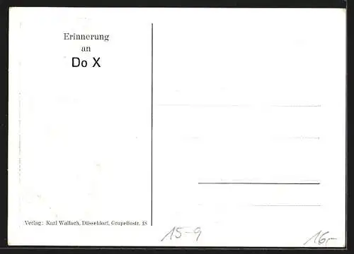 AK Riesenflugboot Do X auf dem Wasser