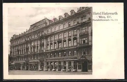 AK Wien, Hotel Holzwarth, Mariahilferstrasse 156