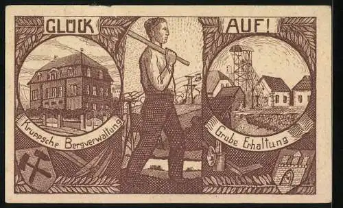 Notgeld Weilburg 1920, 25 Pfennig, Kruppsche Bergverwaltung, Grube Erhaltung