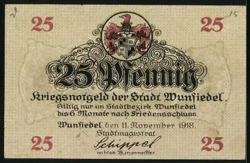 Notgeld Wunsiedel 1918, 25 Pfennig, Der Torturm