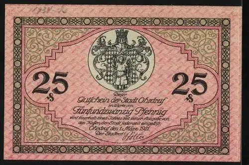 Notgeld Ohrdruf 1921, 25 Pfennig, Die Kirche St. Michael