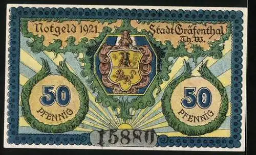 Notgeld Gräfenthal /Th. W. 1921, 50 Pfennig, Burg Westpenstein