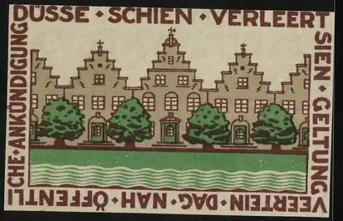 Notgeld Friedrichstadt /Eid. 1921, 25 Pfennig, Gebäudeansicht