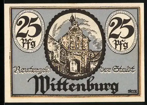 Notgeld Wittenburg i. Mecklbrg., 25 Pfennig, Partie am Tor