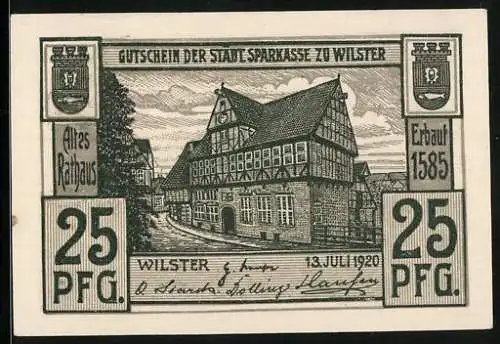 Notgeld Wilster 1920, Das alte Rathaus, Windmühlen