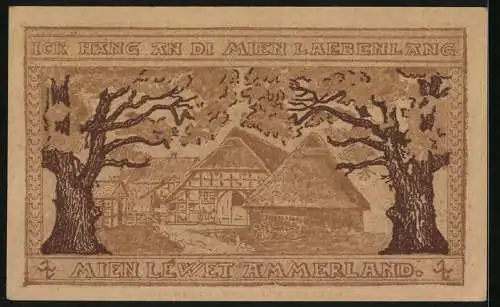 Notgeld Ammerland, 50 Pfennig, Ein alter Bauernhof