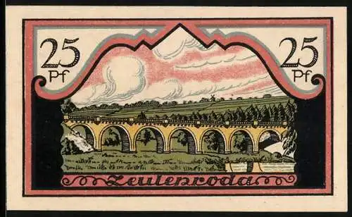 Notgeld Zeulenroda 1921, 25 Pfennig, Das Viadukt