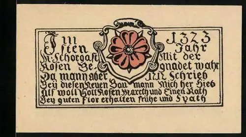 Notgeld Marktschorgast 1921, 25 Pfennig, Wappen und Text