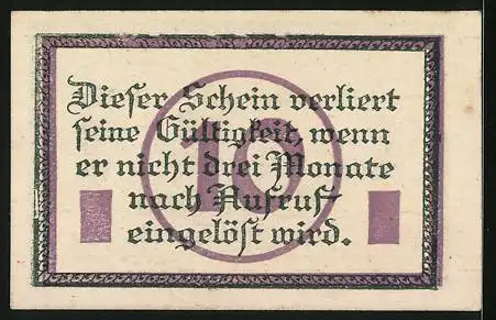 Notgeld Marienwerder, 10 Pfennig, Ortsansicht mit Kirche