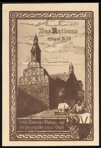Notgeld Allstedt 1921, 50 Pfennig, Rathaus, Konrad III