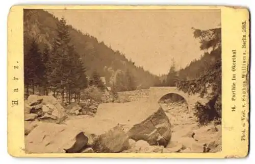 Fotografie Sophus Williams, Berlin, Ansicht Okertal, Partie im Thal mit alster Steinbrücke