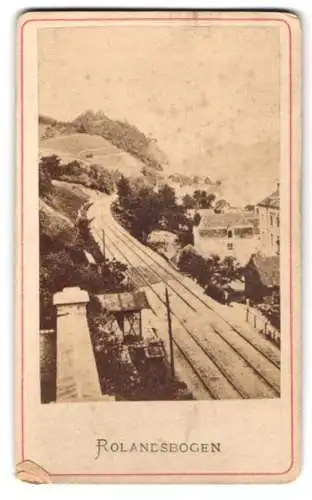 Fotografie unbekannter Fotograf, Ansicht Rolandseck, Eisenbahngleise am Rolandsbogen