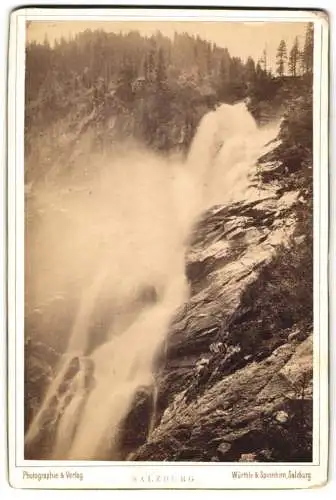 Fotografie Würthle & Spinnhirn, Salzburg, Ansicht Krimml, der obere Krimmler Wasserfall, Sturzbach